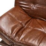3-Seater Adjustable Sofa Bed in Brown PU Leather