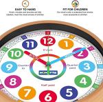 Colorful Kids Wall Clock - Silent and Educational