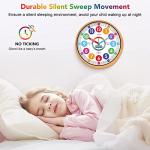 Colorful Kids Wall Clock - Silent and Educational