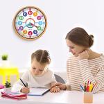 Colorful Kids Wall Clock - Silent and Educational