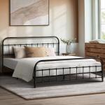 Oikiture Queen Metal Bed Frame with Storage