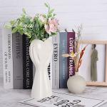 White Ceramic Hand Vase Holding Heart 9-Inch