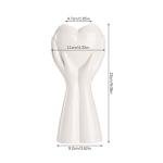 White Ceramic Hand Vase Holding Heart 9-Inch