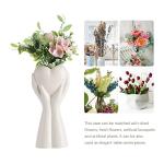White Ceramic Hand Vase Holding Heart 9-Inch