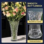 Large Crystal Clear Glass Flower Vase, 12”