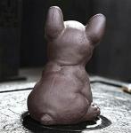 Handmade Purple Clay Bulldog Tea Pet Figurine