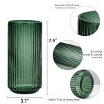 Green Thick Glass Flower Vase for Home Decor