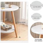 Uptyia White Round Coffee Table with Metal Frame