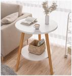 Uptyia White Round Coffee Table with Metal Frame
