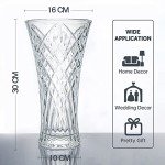 Large Crystal Clear Glass Flower Vase, 12”