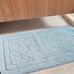 Burgundy Bath Mats Set - Machine Washable Non-Slip