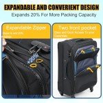 Lightweight 3-Piece Soft Luggage Set with Wheels