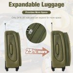 Merax Lightweight 3-Piece Softside Luggage Set