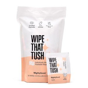 MightyGood On-The-Go Flushable Wet Wipes - 30 Pack