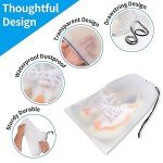 5 Clear Travel Shoe Bags with Drawstring Closure