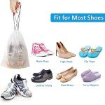 5 Clear Travel Shoe Bags with Drawstring Closure