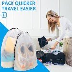5 Clear Travel Shoe Bags with Drawstring Closure