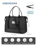 BAGAIL Extra Large Black Travel Duffel Bag