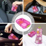 Mini Travel Pill Organizer with Labels - Pink
