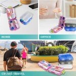 Mini Travel Pill Organizer with Labels - Pink