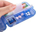Mini Travel Pill Organizer with Labels - Pink