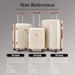 Joyway 5-Piece Hardshell Luggage Set - Beige Brown