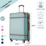 Merax 24" Aqua Green Hardshell Carry-On Suitcase