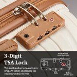 Joyway 5-Piece Hardshell Luggage Set - Beige Brown