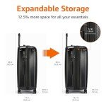 30-Inch Black Expandable Spinner Suitcase with Wheels