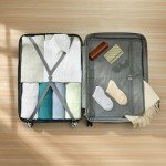 30-Inch Black Expandable Spinner Suitcase with Wheels