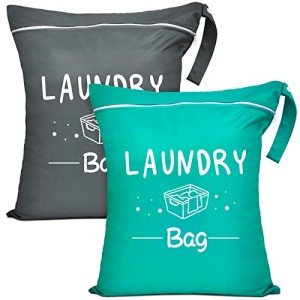 Large Waterproof Travel Laundry Bags - Set of 2