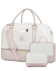 Women's Weekender Duffle Bag with Shoe Compartment
