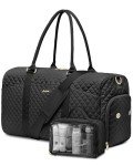 Black Women's Weekend Duffle Bag with Shoe Compartment
