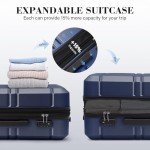 Blue Expandable Hardside Carry-On Luggage, 28 Inch