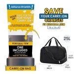 Narwey 18" Underseat Travel Carry-On Bag (Black)