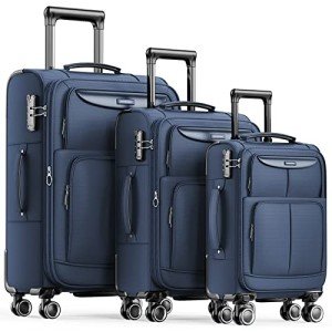 SHOWKOO 3-Piece Expandable Softside Luggage Set