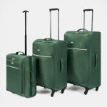 3-Piece Green Soft Shell Luggage Set