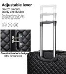 Plaid PU Leather Expandable Luggage Set - 4 Pieces