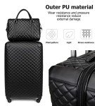Plaid PU Leather Expandable Luggage Set - 4 Pieces