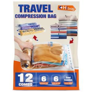 HIBAG 12 Travel Compression Bags for Easy Packing