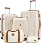 Joyway 5-Piece Hardshell Luggage Set - Beige Brown