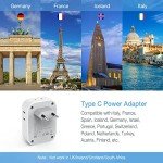 2-Pack USB C European Plug Adapter with Outlets