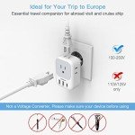 2-Pack USB C European Plug Adapter with Outlets