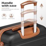 Coolife Sakura Pink Hardshell Spinner Luggage Set