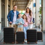 Coolife Sakura Pink Hardshell Spinner Luggage Set
