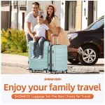 Mint Green Expandable Luggage Set with Double Wheels