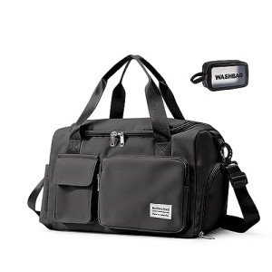 Waterproof Black Duffle Bag with Shoe Compartment