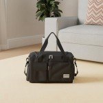 Waterproof Black Duffle Bag with Shoe Compartment