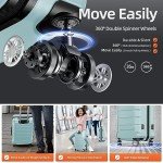 Mint Green Expandable Luggage Set with Double Wheels