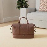 Brown Waterproof Leather Weekender Travel Bag